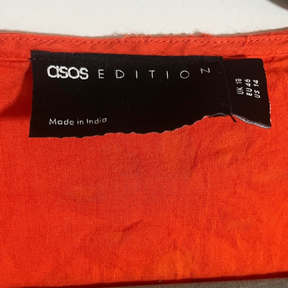 ASOS Vibrant Orange Long Sleeve Dress - Picture 2 of 12
